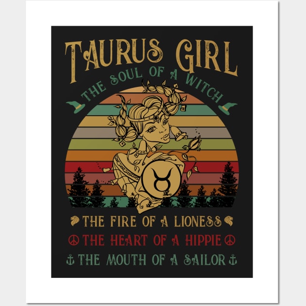 Taurus Girl The Soul Of A Witch Awesome T shirt Wall Art by TeeLovely